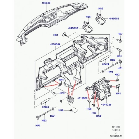 Land rover renfort planche de bord Evoque (LR055532)