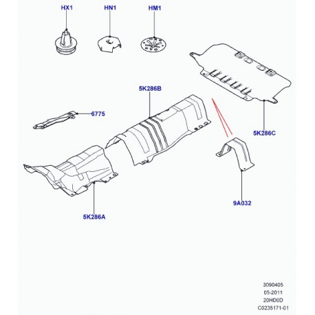 Land rover tole protectrice reservoir combust. Evoque (LR055717)