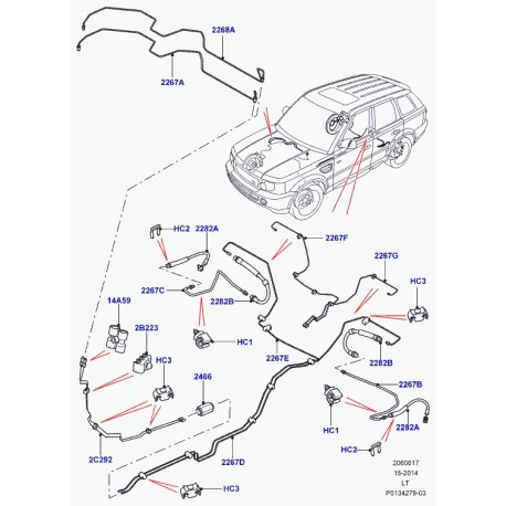 Land rover tuyau de frein Discovery 3, Range Sport (LR056967)