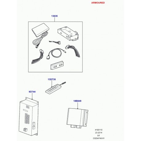 Land rover jeu support d'interrupteur Range L405 (LR057022)
