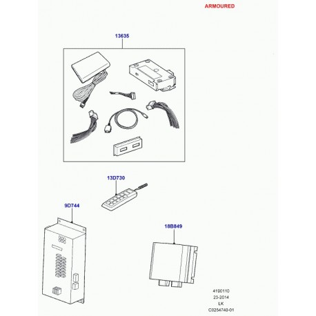 Land rover jeu support d'interrupteur Range L405 (LR057022)