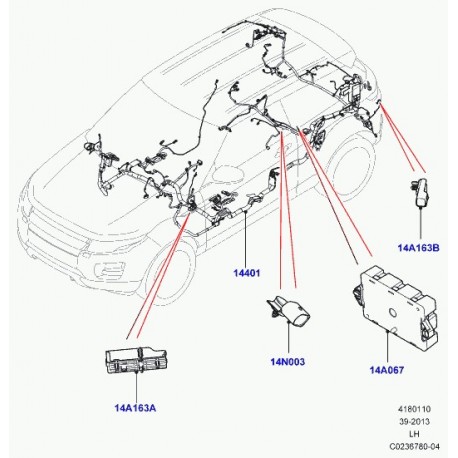 Land rover agrafe de cable Evoque (LR057319)