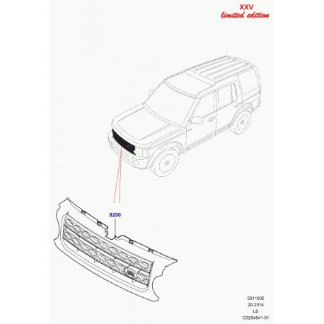 Land rover calandre centre Discovery 3 (LR057534)