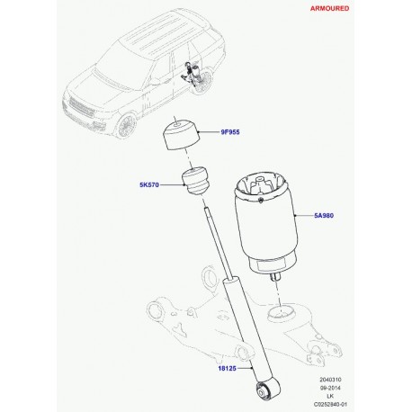 Land rover pare-chocs amortisseur Range L405 (LR057703)