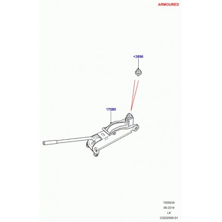 Land rover adaptateur cric Range L405 (LR057731)