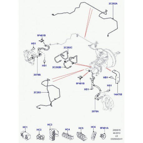 Land rover agrafe tuyau de frein Discovery 3 (LR057807)