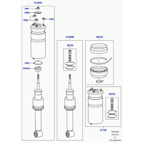 Land rover ressort suspension-avant Range Sport (LR058043)