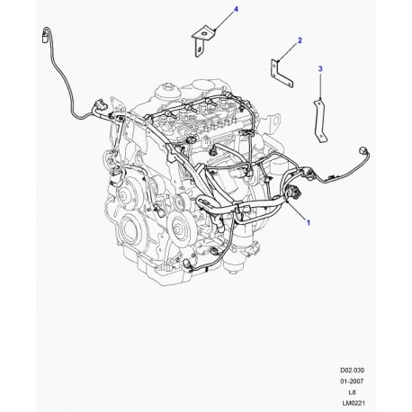 Land rover cablage compartiment moteur Defender 90, 110, 130 (LR058089)