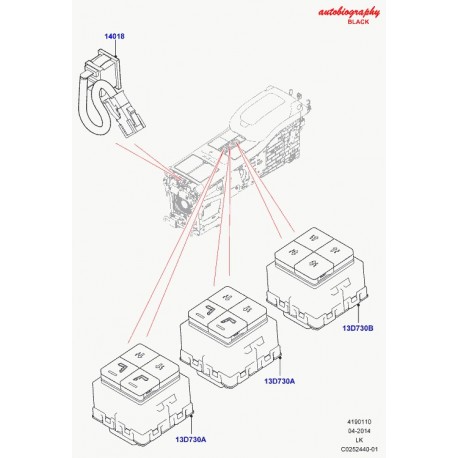 Land rover interrupteur de commande Range L405 (LR058454)