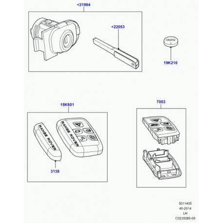 Land rover kit cache de cle Evoque et Range Sport (LR059383)