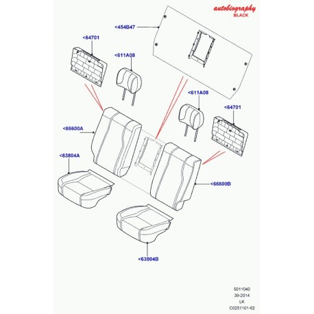 Land rover cache d'interstice banquette arrière Range L405 (LR060054)