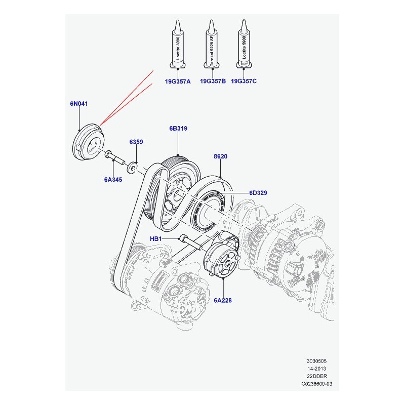 Set Of 3 Jeu De Poulies De Tendeur De Courroie D'entraînement, Pour Land  Rover Freelander 2 Volvo S60 80 Xc70 Lr003570 Lr004667 Lr006076, 3,2 L  Nipseyteko