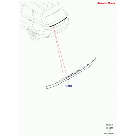 Land rover moulure extérieur hayon Range Sport (LR060316)