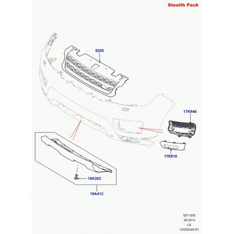 Land rover couvercle phare antibrouillard Range Sport (LR060336)