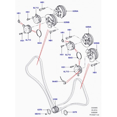 Land rover pignon arbre a cames Range Sport (LR060395)