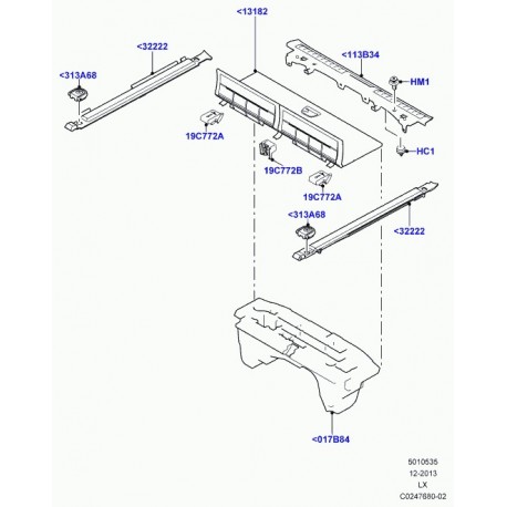 Land rover longeron coffre a bagages insert Range Sport (LR061068)