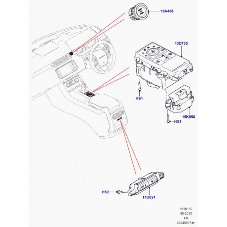 Land rover contacteur commande mode descente Range Sport (LR061204)