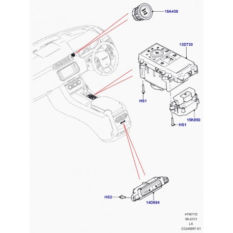 Land rover contacteur commande mode descente Range Sport (LR061206)