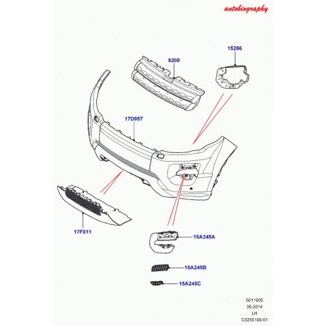 Land rover encadrement feux de brouillard Evoque (LR061538)