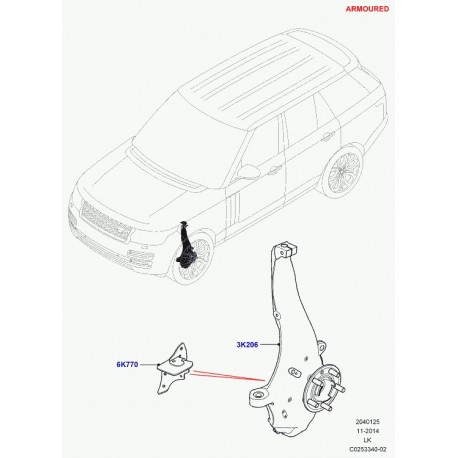 Land rover conduit refroidissmt disque frein Range L405 (LR062369)