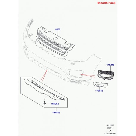 Land rover grille pare-chocs Range Sport (LR063046)