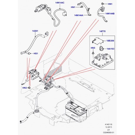 Land rover cable batterie au demarreur Range Sport (LR063941)