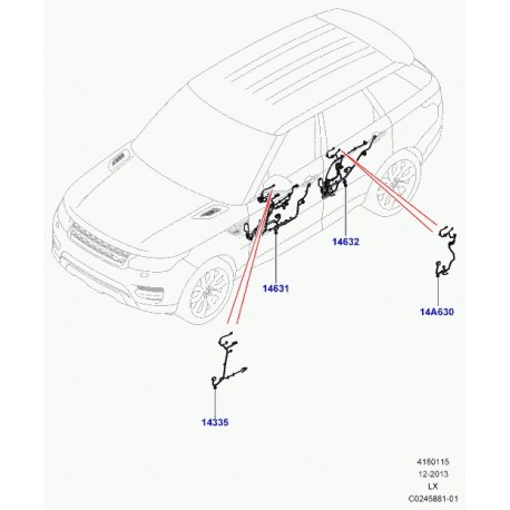 Land rover cablage porte Range Sport (LR064017)