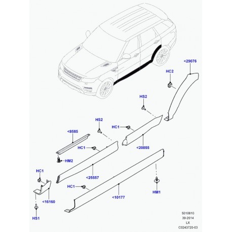 Land rover enjoliveur aile avant Range Sport (LR064264)