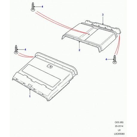 Land rover finition-toit Defender 90, 110, 130 (LR065425)