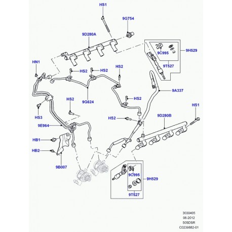 Land rover PAS DE DELAI 18/04/2023 tuyau de combustible Range Sport (LR065487)