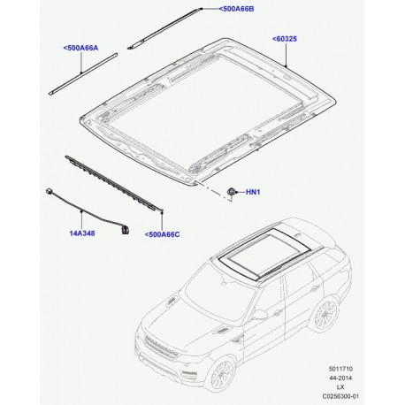 Land rover cadre ouverture toit ouvrant Range L405,  Sport (LR066875)