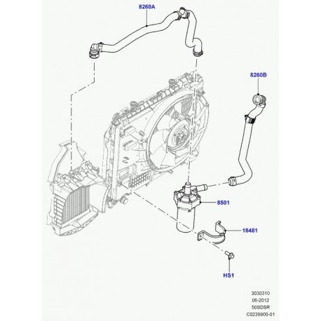 Land rover pompe à eau Discovery 5,  Range L405,  Sport (LR067228)