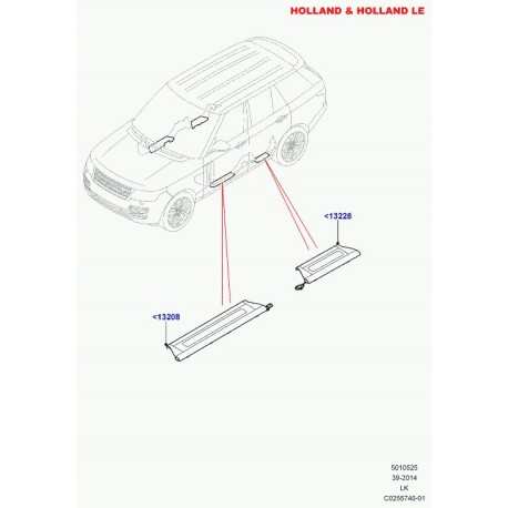 Land rover jeu de roulement de bas de marche Range L405 (LR067407)