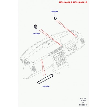 Land rover enjoliveur planche de bord Range L405 (LR067586)