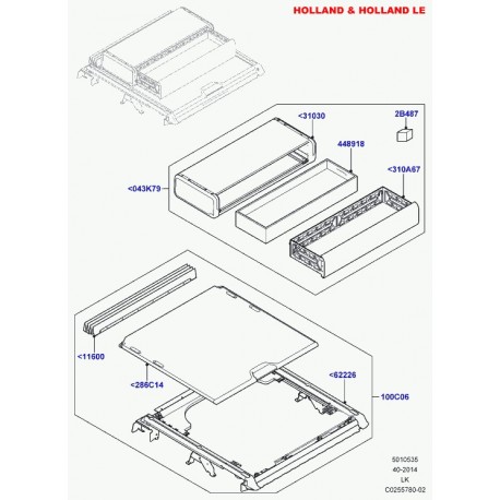 Land rover tapis compartiment charg-caoutchouc Range L405 (LR067770)