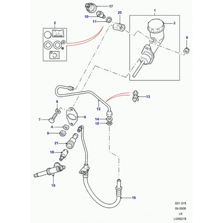 Land rover soupape cylindre recepteur Defender 90, 110, 130 (LR068982)