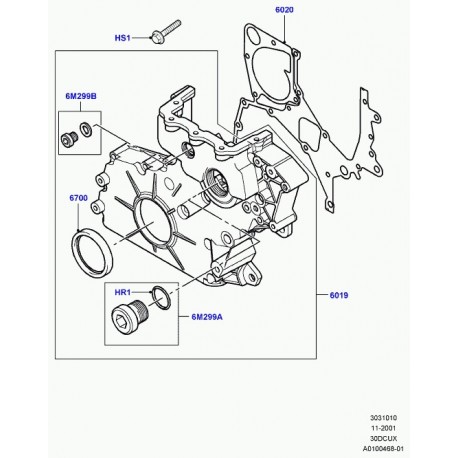 Land rover bague d'etancheite avant vilebrequin Freelander 1 et Range L322 (LUF100530L)