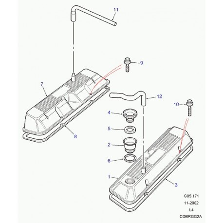 Land rover joint couvercle moteur Discovery 1, 2 et Range Classic,  P38 (LVC100260)