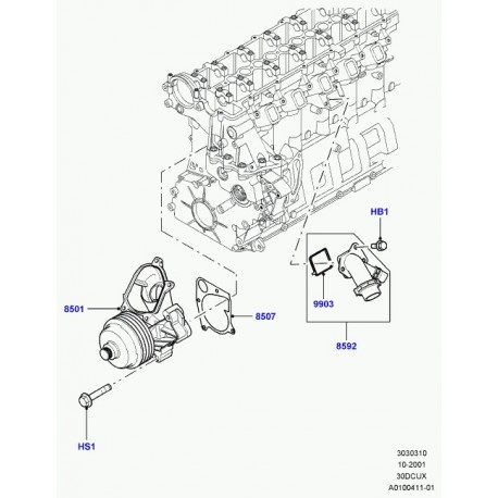 Land rover joint boitier de thermostat Freelander 1 et Range L322 (LVJ100180L)