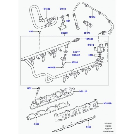 Land rover tube d'alimentationen combustible Range Sport (MAP500180)