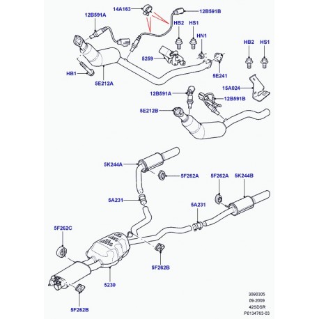 Land rover sonde lambda avant catalyseur Discovery 4,  Range Sport (MHK500840)