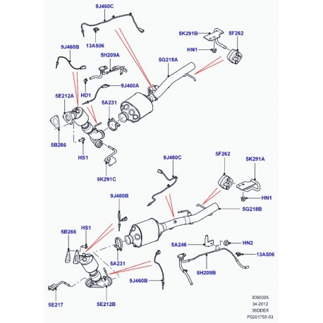 Land rover capteur-pression gaz échappement Range L322 (MHK501130)