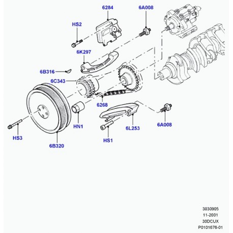 Land rover chaine de distribution inferieure Freelander 1 et Range L322 (MVF100070L)