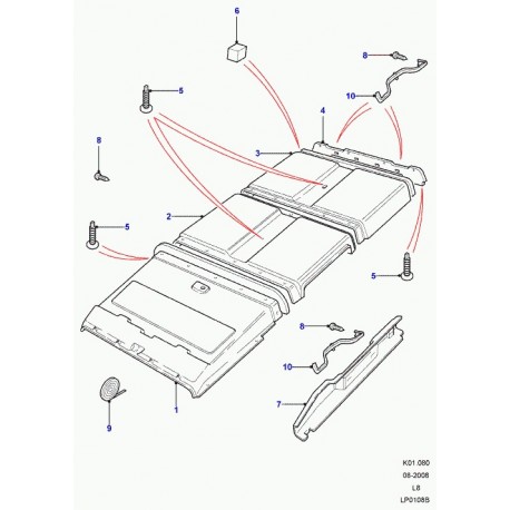 Land rover garniture Defender 90, 110, 130 (MWC8917LOY)