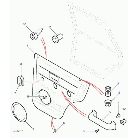 Land rover douille de bouton pression Discovery 1, 2,  Freelander 1 et Range P38 (MWC9134)