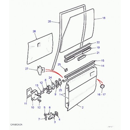 Land rover coulisse de glace de porte Discovery 1 (MWC9602)