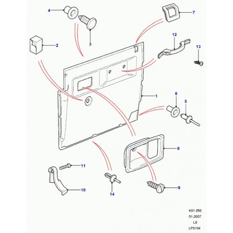 Land rover agrafe Defender 90, 110, 130 (MWC9917)