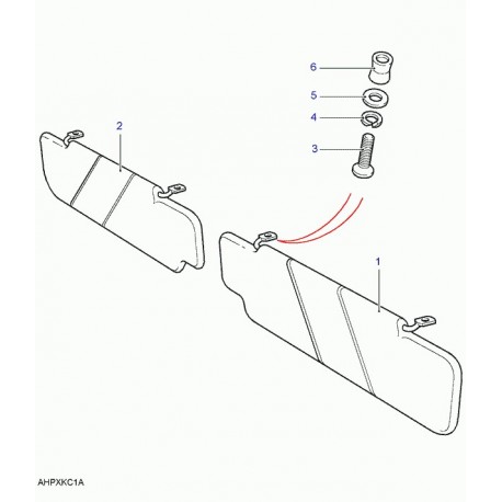 Land rover pare soleil gauche gris Defender 90, 110, 130 (MXC1395LUH)