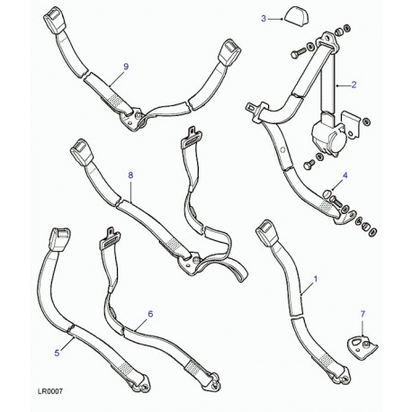 Land rover equerre d'ancrage ceinture securité Discovery 1 (MXC7264)