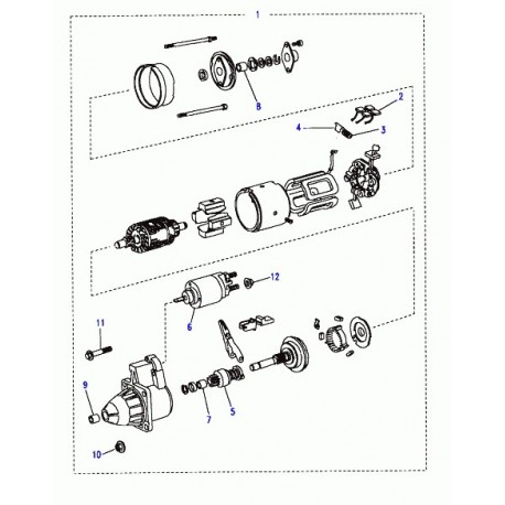 Land rover demarreur Defender 90, 110, 130, Discovery 1, Range Classic (NAD500210)